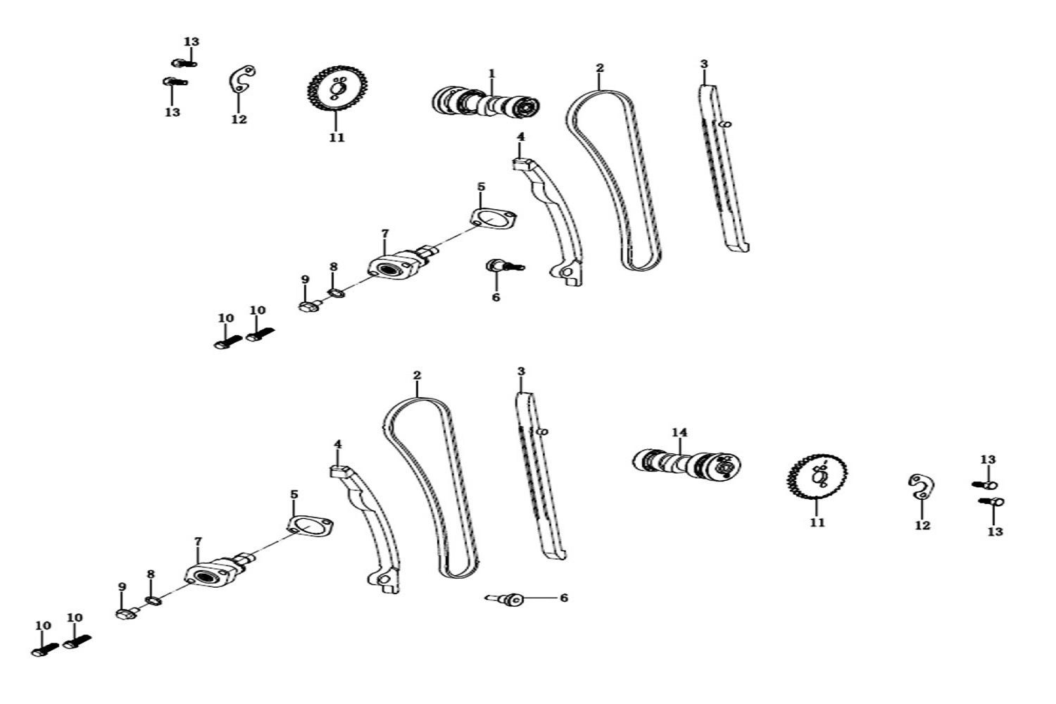 Vue Arbre a cam et distribution                                                                                                 