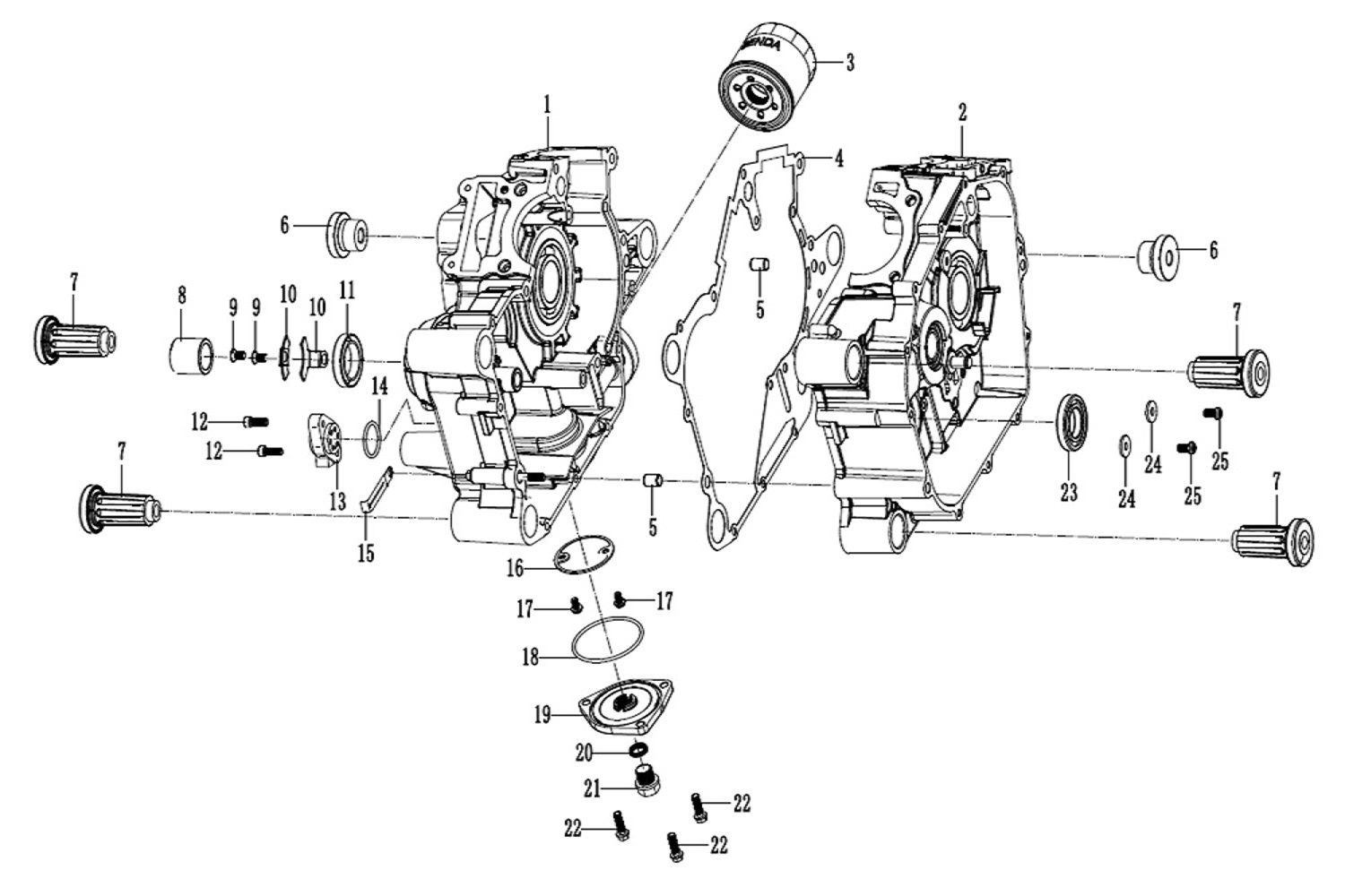 13 - Vue Carter moteur centraux                                                                                                 