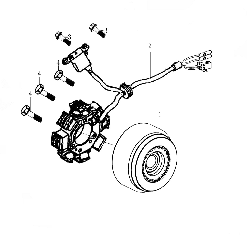 Vue Rotor et stator allumage                                                                                                    