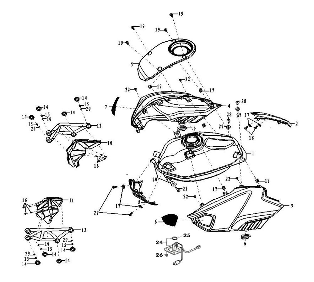 Protection de réservoir moto bombing - Pièces Carénage sur La