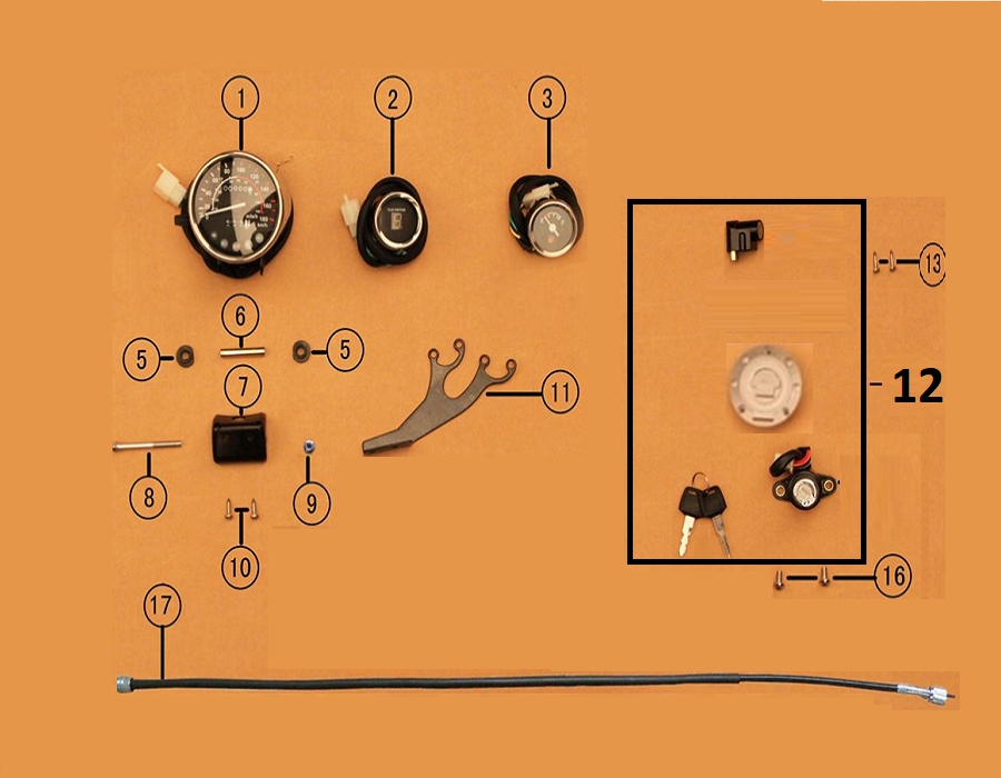 Vue Compteur - kit serrure                                                                                                      