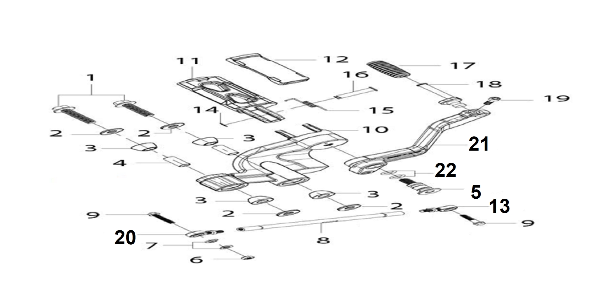 12 - VUE SUPPORT ET REPOSE PIED AVANT GAUCHE