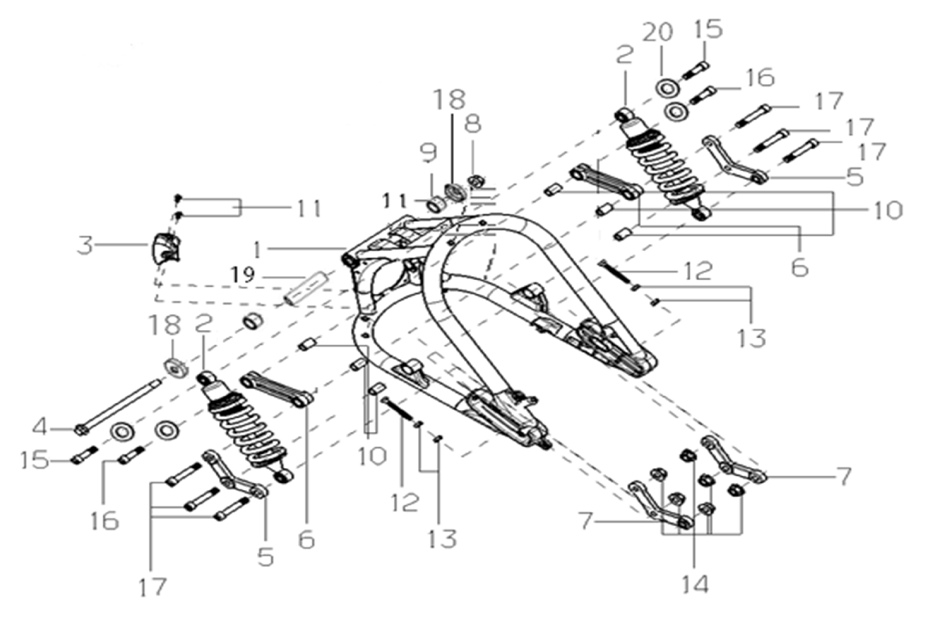 16 - Vue Bras oscillant - Amortisseur