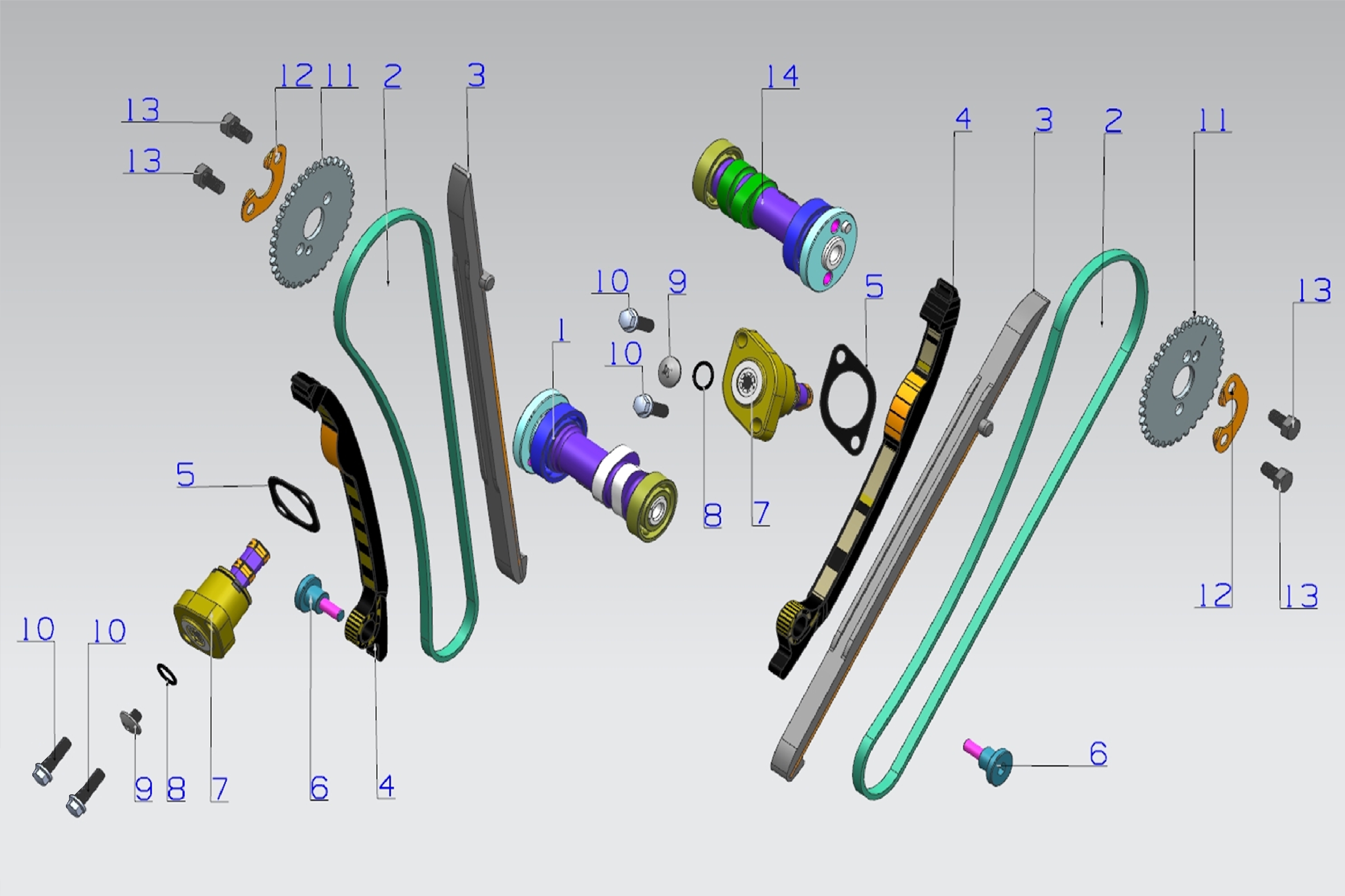 8 - Vue Arbres a cam et distribution
