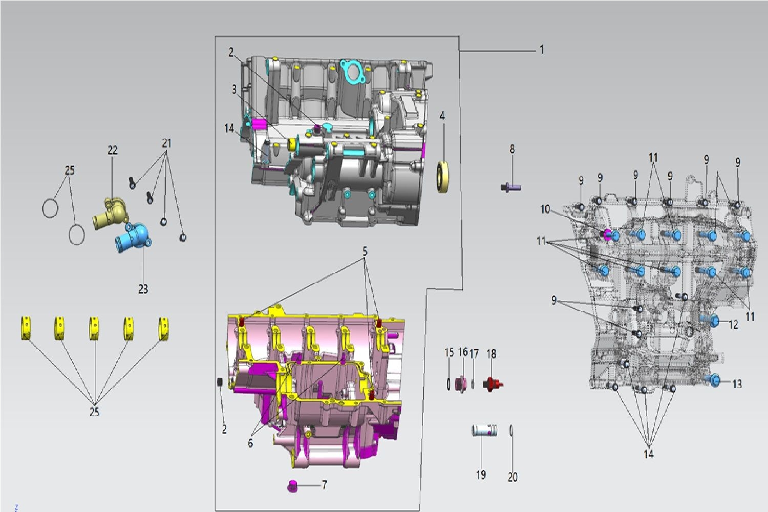 13 - VUE BLOC MOTEUR