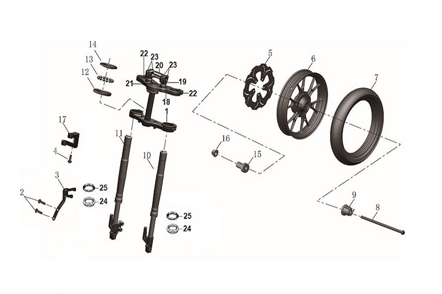 3 - Fourche - roue avant                                                                                                        