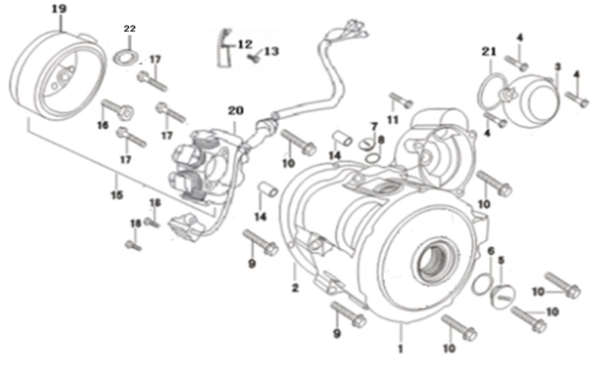 4 - Vue carter allumage - rotor - stator                                                                                        