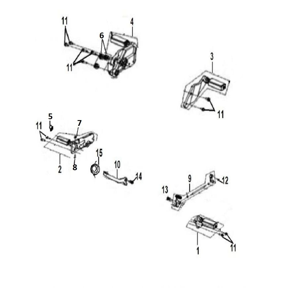 Vue platines - reposes pieds - selecteur de vitesse                                                                             